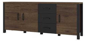 Komoda Tornua 106, Mat crna, Orah, 79x192x43cm