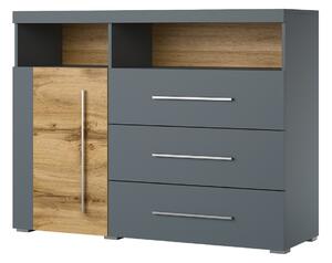 Komoda Sorciro 102, Siva, Wotan hrast, 92x120x39cm