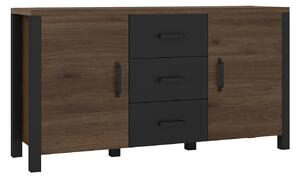 Komoda Tornua 103, Mat crna, Orah, 79x147x43cm