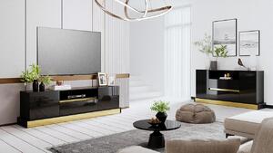 Dnevni boravak Merced 108, Zlatna, Sjajno crna, Crna