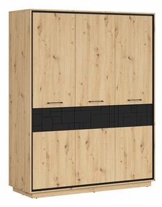 Ormar Velciru 113, Mat crna, Artisan hrast, 200.5x160x55cm