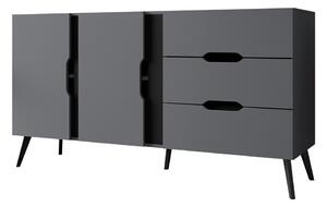 Komoda Comfivo G101, Siva, Crna, 85x160x42cm