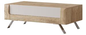 Stolić za kavu Sovera 108, Svijetlo siva, Zlatni hrast, 44.4x65x110cm, Laminirani iveral