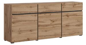 Komoda Alfere 103, Crna, Wotan hrast, 78.3x179.9x40cm