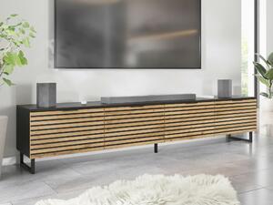TV stol Levsoni 103, Grafit, Wotan hrast, 40x200x33cm