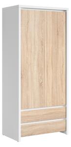 Ormar Nolroma 117, Sonoma hrast, Bijela, 200.5x90x55.5cm