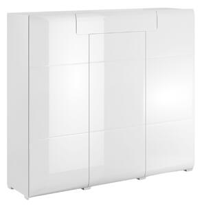 Komoda Torsone 112, Bijela, Sjajno bijela, 131x148x40cm