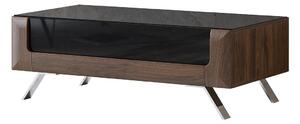 Stolić za kavu Sovera 108, Sjajno crna, Orah, 44.4x65x110cm, Laminirani iveral