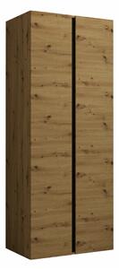 Ormar Hartford 367, Artisan hrast, Crna, 186x74x44cm