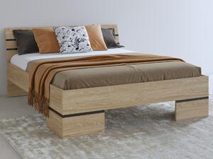 Krevet Austin AY113, Hrast, Crna, 89x166cm