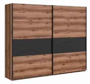 Ormar Fivale 124, Tamni delano hrast, Mat crna, 218.5x270x58cm