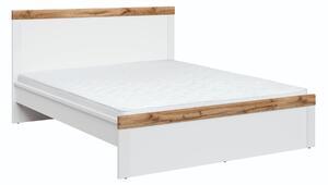 Krevet Sonsoru 138, Bijela, Hrast, Sjajno bijela, 100.5x149cm