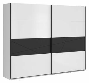 Ormar Fivale 124, Sjajno bijela, Mat crna, 218.5x270x58cm