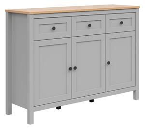 Komoda Mavtivi 111, Svijetlo drvo, Siva, 93.5x129x40.5cm