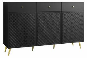 Komoda Comfivo Nuromo 101, Crna, 92x150x42cm
