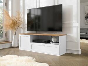 TV stol Comfivo Z102, Bijela, Lefkas hrast, 48x137x43cm