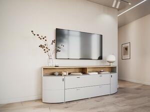 TV stol Tenelmo 113, Siva, Hrast, 80x220x44cm
