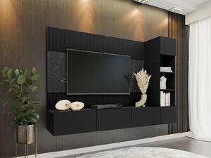 Dnevni boravak Comfivo 369, Crni mramor, Crna, 150x220x38cm