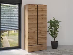 Ormar Alfere 118, Wotan hrast, Crna, 210x89x59.5cm