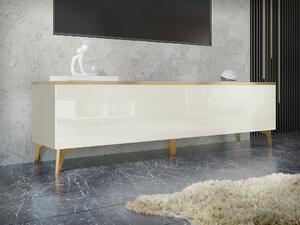 TV stol Comfivo Virfera 103, Sjaj Beige, Zlatno, Beige, 50x180x40cm