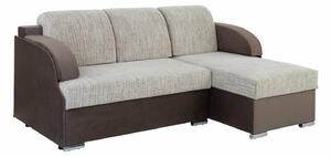 Kutna garnitura Boston 609, Smeđa, Siva, 89x205x138cm