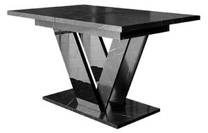Stol Goodyear 131, Sjajno crna, Crni mramor, 76x80cm