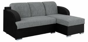Kutna garnitura Boston 609, Siva, Crna, 89x205x138cm