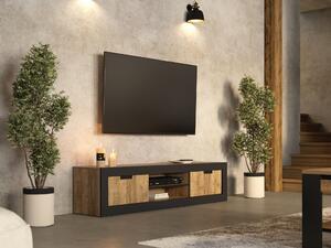 TV stol Melmava 102, Crna, Hrast, 43x180x40cm