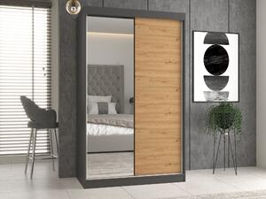Ormar Mandeville 155, Antracit, Artisan hrast, 200x120x61cm