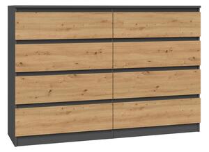 Komoda Elbvelu 100, Artisan hrast, Antracit, 97x138x40cm