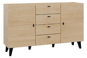 Komoda Comfivo Avimelo 100, Hrast, Crna, 90x151x40cm