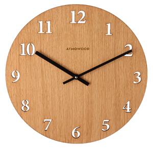 ATMOWOOD sat s numeričkim brojčanikom hrast 34 cm - crne kazaljke