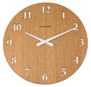 ATMOWOOD sat s numeričkim brojčanikom hrast 50 cm - bijele kazaljke