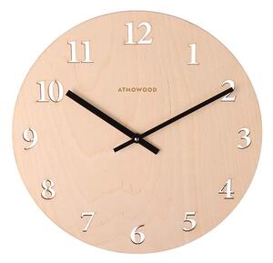 ATMOWOOD numerički sat od breze 34 cm - crne kazaljke