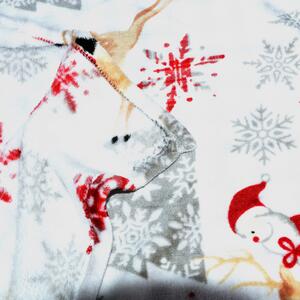 Bijela božicna deka od mikropliša NORTH POLE Dimenzije: 200 x 220 cm