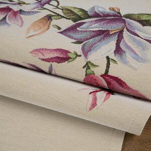 Bež goblen stolnjak s finim tkanim uzorkom magnolije Širina: 45 cm | Duljina: 140 cm
