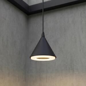 Lindby Soran vanjska viseća LED svjetiljka, Ø 15 cm, crna, IP44, Crno, Metal