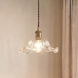Lindby Ludowika viseća lampa, prozirna, staklo, Ø25cm, E27, prigušiva, Providna, Dnevni boravak/blagovaonica, Staklo