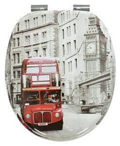 Poseidon WC daska London Bus (Samospuštajuća, MDF, Siva-crvena)