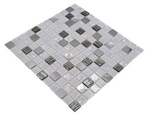 Samoljepljiva mozaik pločica SAM 4CM24 (30 x 30 cm, Staklo, Bijele boje)
