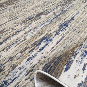 Moderni tepih u bež-smeđoj boji s plavim detaljem Širina: 200 cm | Duljina: 290 cm