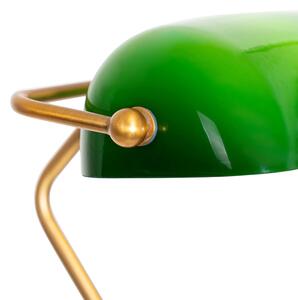 Klasična notarska podna lampa bronca sa zelenim staklom - Bankar