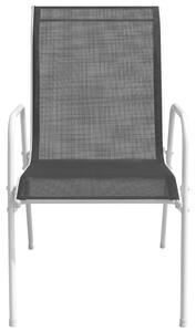 VidaXL Složive vrtne stolice 4 kom od čelika i tekstilena crne