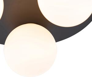 Moderna kupaonska stropna svjetiljka crna 3 svjetla - Cederic