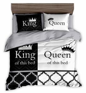 3D king & queen posteljina za parove - crno-bijela-zaljubljen