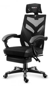 Jedinstvena crna gaming stolica s osloncem za noge COMBAT 5.0
