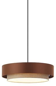 Moderna viseća svjetiljka tamna bronca s taupe bojom 50 cm 3-svjetla - Drum Duo