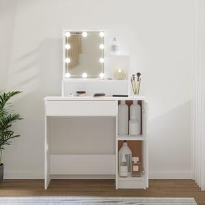 VidaXL Toaletni stolić s LED svjetlima bijeli 86,5x35x136 cm