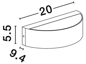 NECTAR ZIDNA LAMPA LED 3000K 468lm IP65 CRNA NL9030576