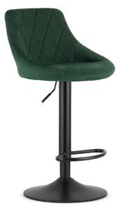 Zelena barska stolica VELVET KAST s crnim nogama